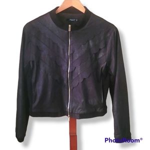 Maryley Faux Metallic Leather Jacket
